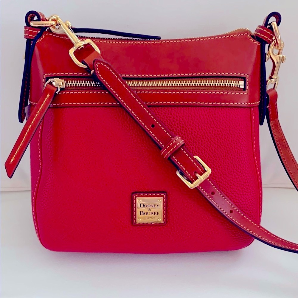 NWT - Dooney & Bourke Elegant Red and British Tan Large Crossbody